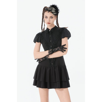 Dark in Love Lolita Dress Bow-Trim Lace UK 8-18 - QHA UK