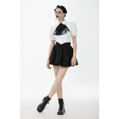 Dark in Love Lolita Mini Skirt Inspired Ruffled Black UK 8-22 - QHA UK