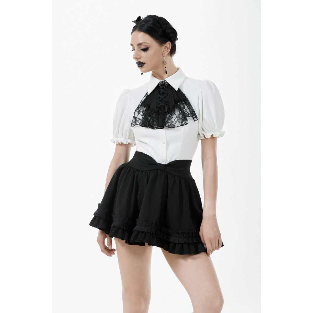 Dark in Love Lolita Mini Skirt Inspired Ruffled Black UK 8-22 - QHA UK