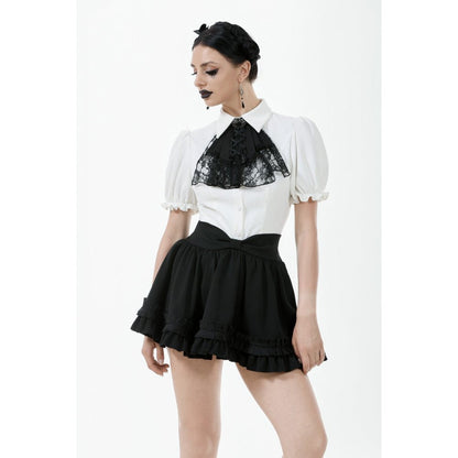 Dark in Love Lolita Mini Skirt Inspired Ruffled Black UK 8-22 - QHA UK