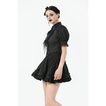 Dark in Love Lolita Mini Skirt Inspired Ruffled Black UK 8-22 - QHA UK