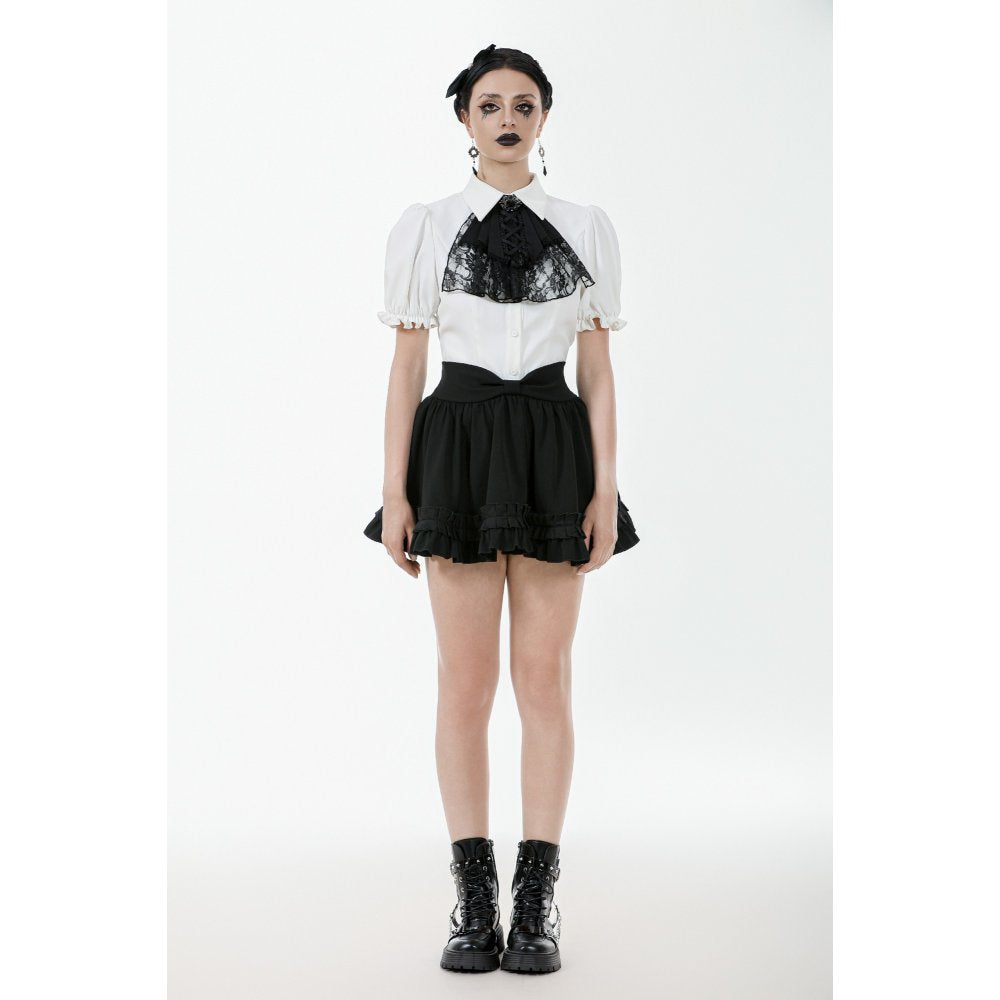 Dark in Love Lolita Mini Skirt Inspired Ruffled Black UK 8-22 - QHA UK