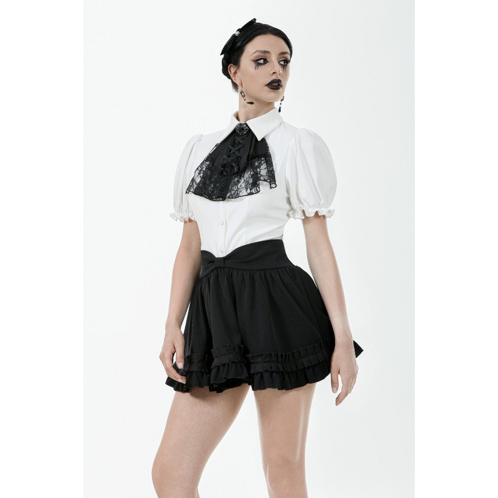 Dark in Love Lolita Mini Skirt Inspired Ruffled Black UK 8-22 - QHA UK