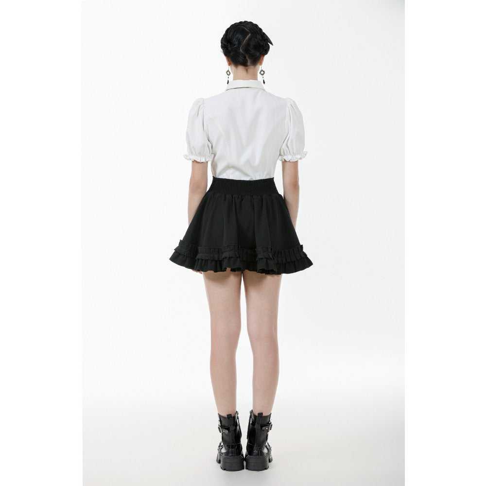 Dark in Love Lolita Mini Skirt Inspired Ruffled Black UK 8-22 - QHA UK