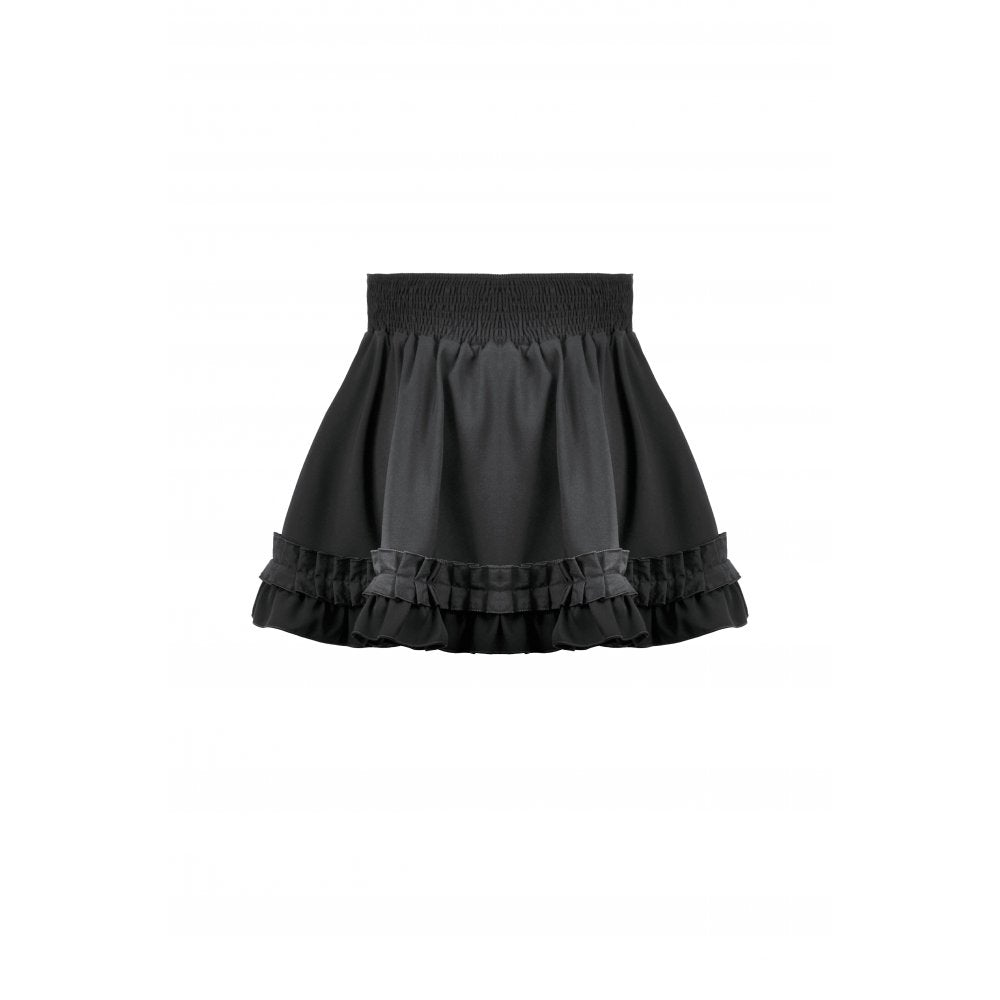 Dark in Love Lolita Mini Skirt Inspired Ruffled Black UK 8-22 - QHA UK