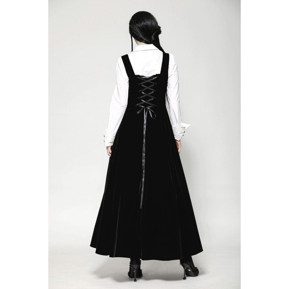 Dark In Love Lux Black Velvet Horn Embroidery Maxi Dress | QHA UK - QHA UK