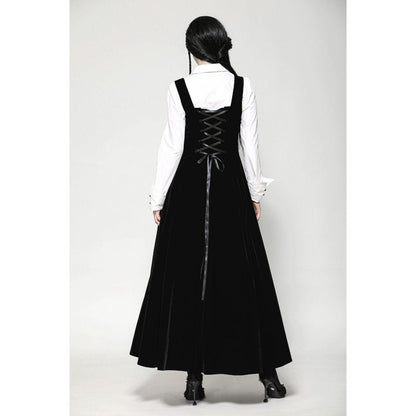 Dark In Love Lux Black Velvet Horn Embroidery Maxi Dress | QHA UK - QHA UK