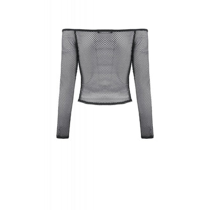 Dark in Love Women's Gothic Mesh Top Lyra Fishnet Off-Shoulder UK 8-18 - QHA UK