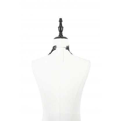 Dark in Love Necklace Lysandra Butterfly Lace Beaded Collar - Collar Detail - QHA UK
