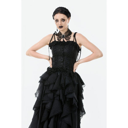Dark in Love Necklace Lysandra Butterfly Lace Beaded Collar - Collar Detail - QHA UK