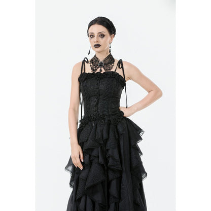 Dark in Love Necklace Lysandra Butterfly Lace Beaded Collar - Collar Detail - QHA UK