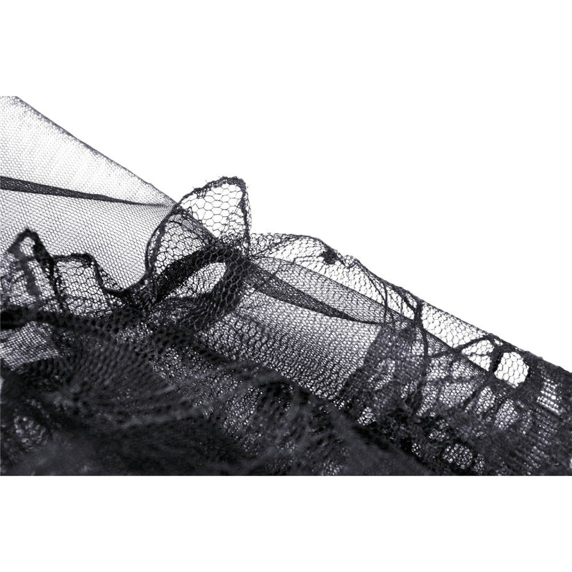 Dark in Love Gothic Skirt Melisandre Embroidered Velvet Mesh Black - QHA UK