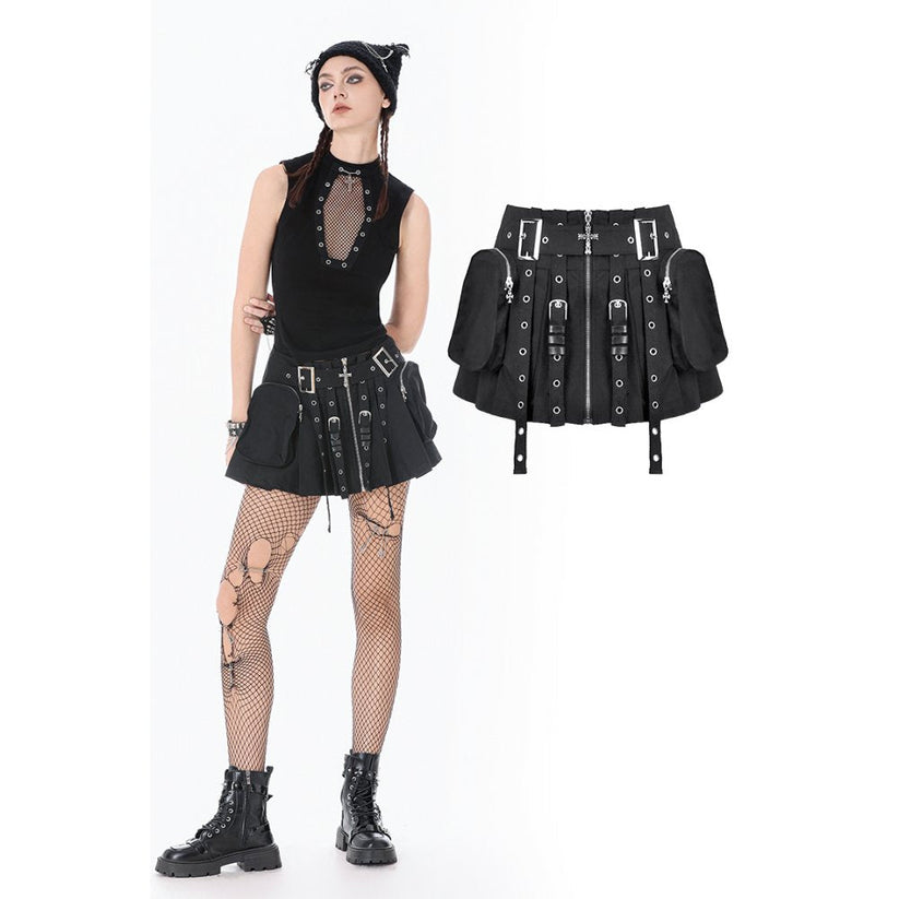 Dark in Love Punk Skirt Metal UK 8-20 - QHA UK