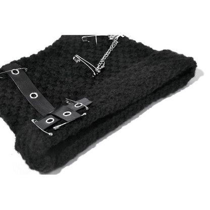 Dark in Love Punk Beanie Mina Metal Knit Hat - QHA UK
