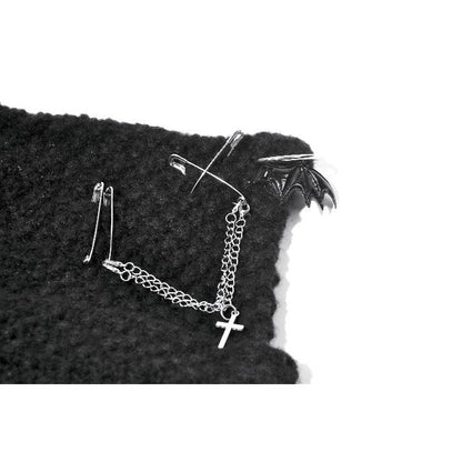 Dark in Love Punk Beanie Mina Metal Knit Hat - QHA UK