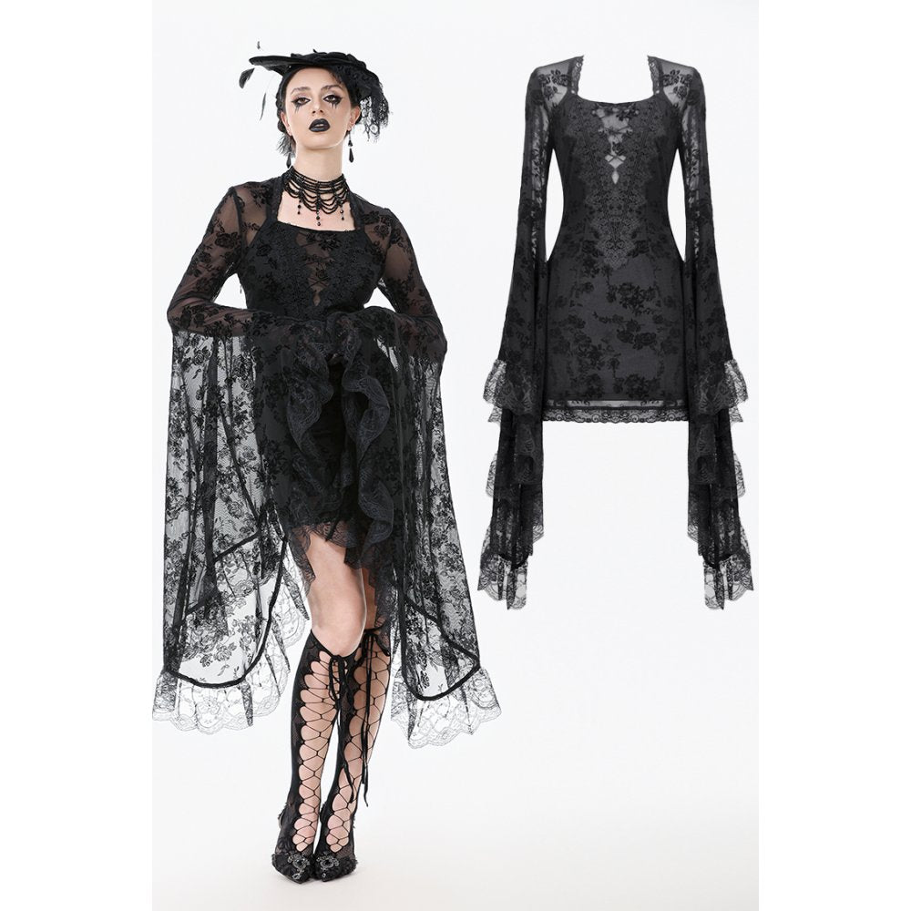 Dark in Love Dress Minerva Bell Sleeve Lace UK 8-22 - QHA UK