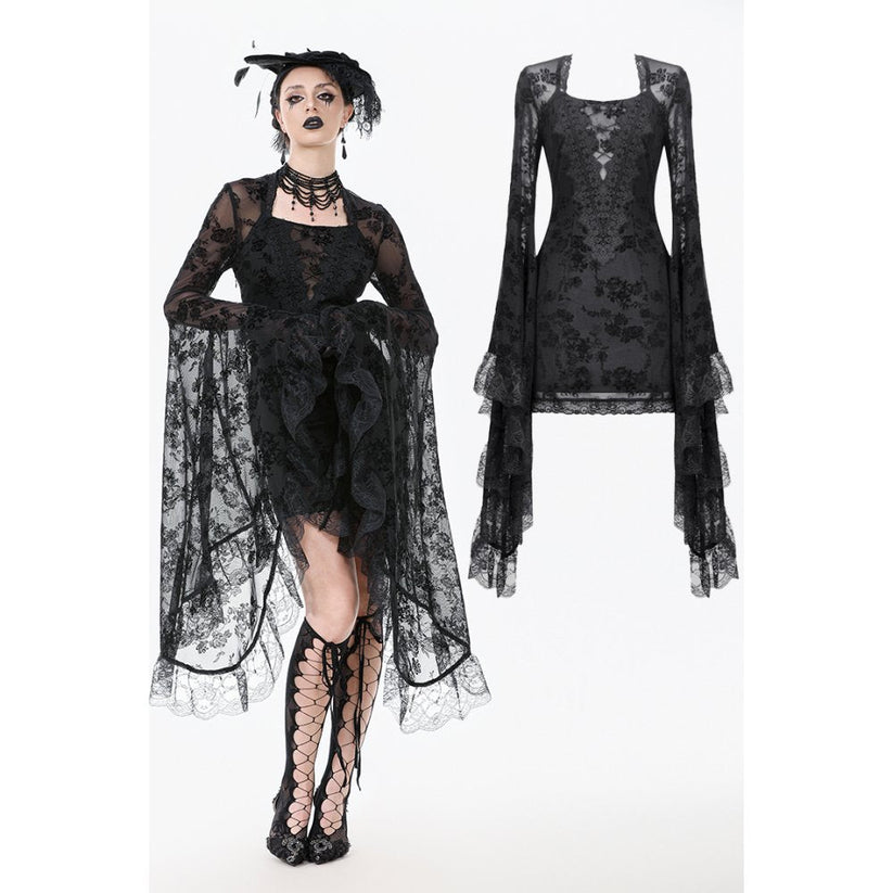 Dark in Love Dress Minerva Bell Sleeve Lace UK 8-22 - QHA UK