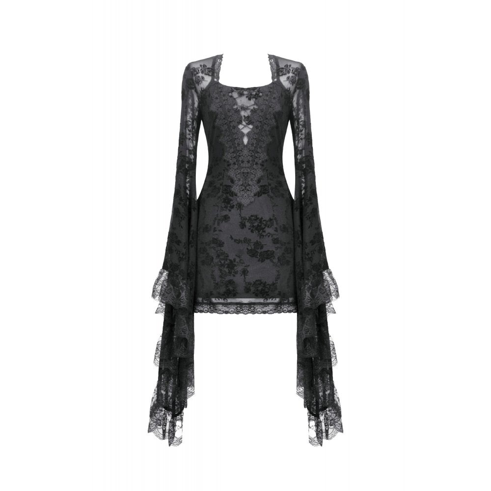 Dark in Love Dress Minerva Bell Sleeve Lace UK 8-22 - Sleeve Detail - QHA UK