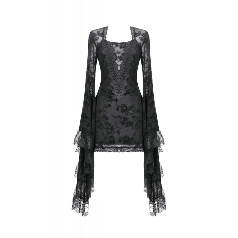 Dark in Love Dress Minerva Bell Sleeve Lace UK 8-22 - Sleeve Detail - QHA UK