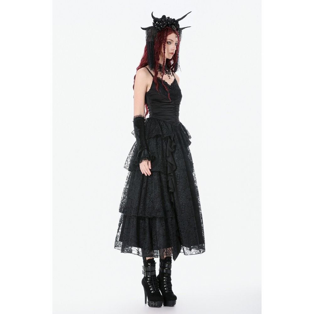 Dark in Love Gothic Dress Minerva Satin Lace UK 8-18 - QHA UK