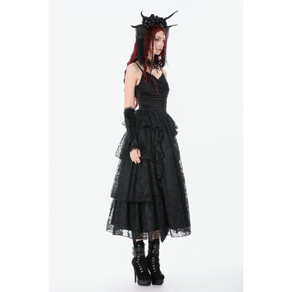 Dark in Love Gothic Dress Minerva Satin Lace UK 8-18 - QHA UK