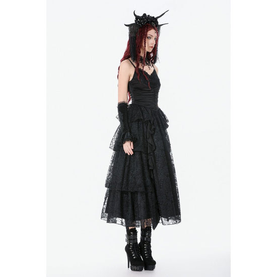 Dark in Love Gothic Dress Minerva Satin Lace UK 8-18 - QHA UK
