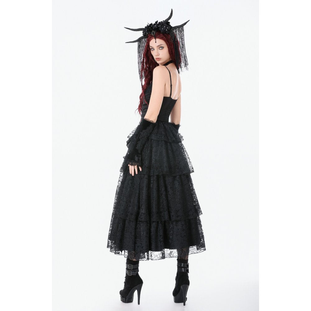 Dark in Love Gothic Dress Minerva Satin Lace UK 8-18 - QHA UK