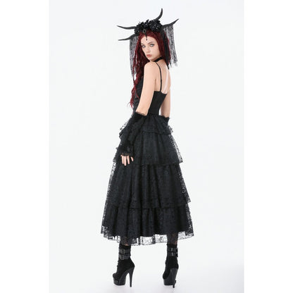 Dark in Love Gothic Dress Minerva Satin Lace UK 8-18 - QHA UK