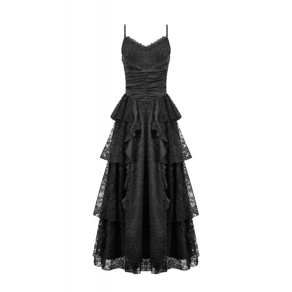 Dark in Love Gothic Dress Minerva Satin Lace UK 8-18 - QHA UK