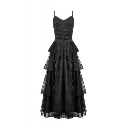 Dark in Love Gothic Dress Minerva Satin Lace UK 8-18 - QHA UK