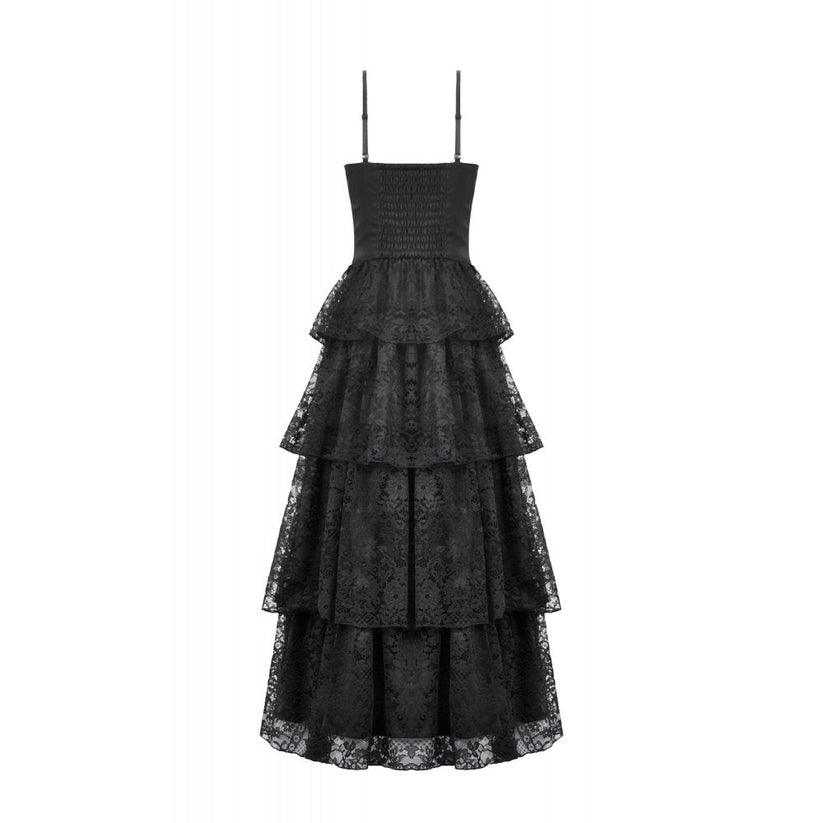 Dark in Love Gothic Dress Minerva Satin Lace UK 8-18 - QHA UK