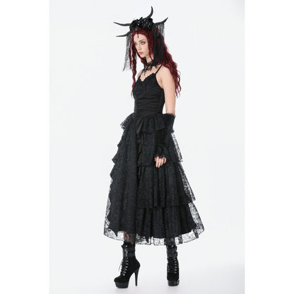 Dark in Love Gothic Dress Minerva Satin Lace UK 8-18 - QHA UK