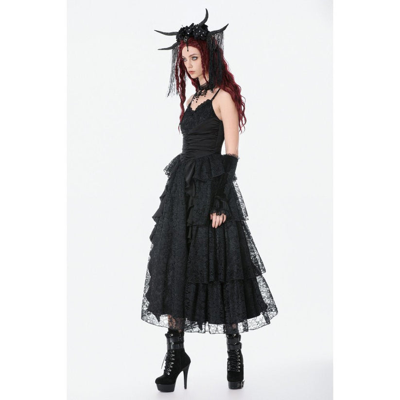 Dark in Love Gothic Dress Minerva Satin Lace UK 8-18 - QHA UK