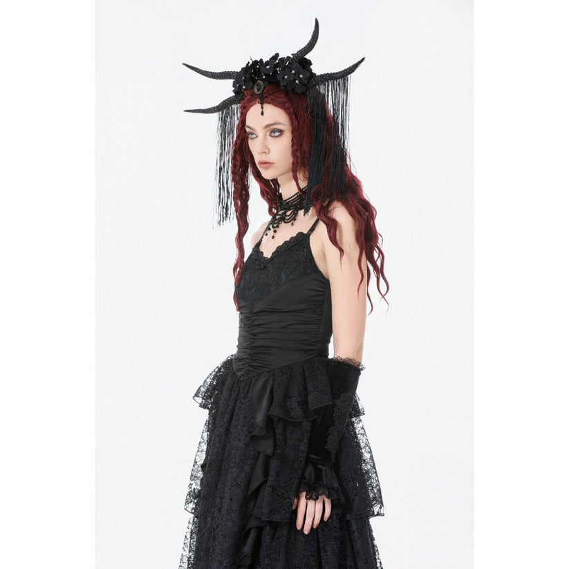 Dark in Love Gothic Dress Minerva Satin Lace UK 8-18 - QHA UK