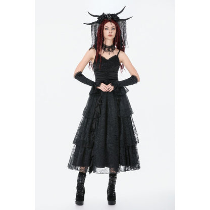 Dark in Love Gothic Dress Minerva Satin Lace UK 8-18 - QHA UK