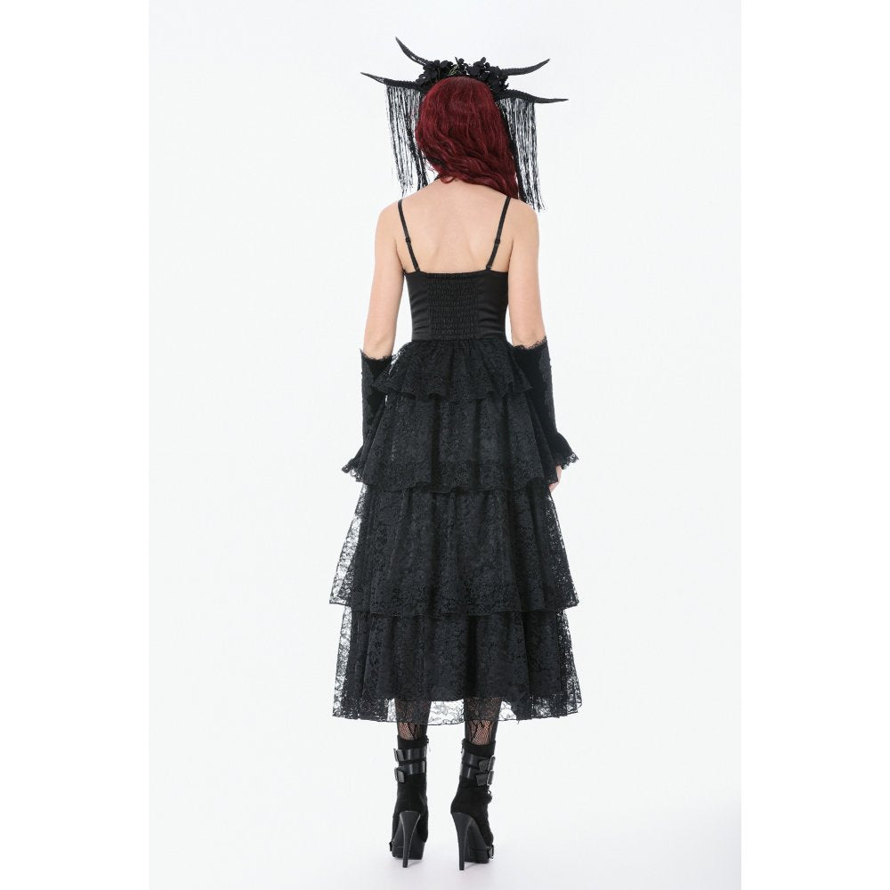 Dark in Love Gothic Dress Minerva Satin Lace UK 8-18 - QHA UK
