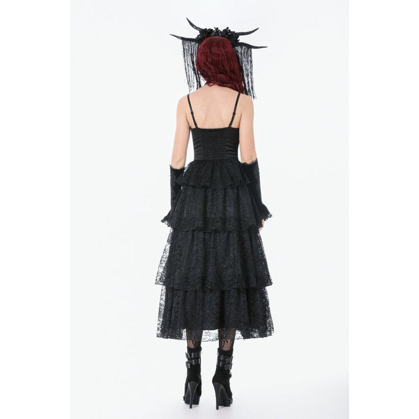 Dark in Love Gothic Dress Minerva Satin Lace UK 8-18 - QHA UK