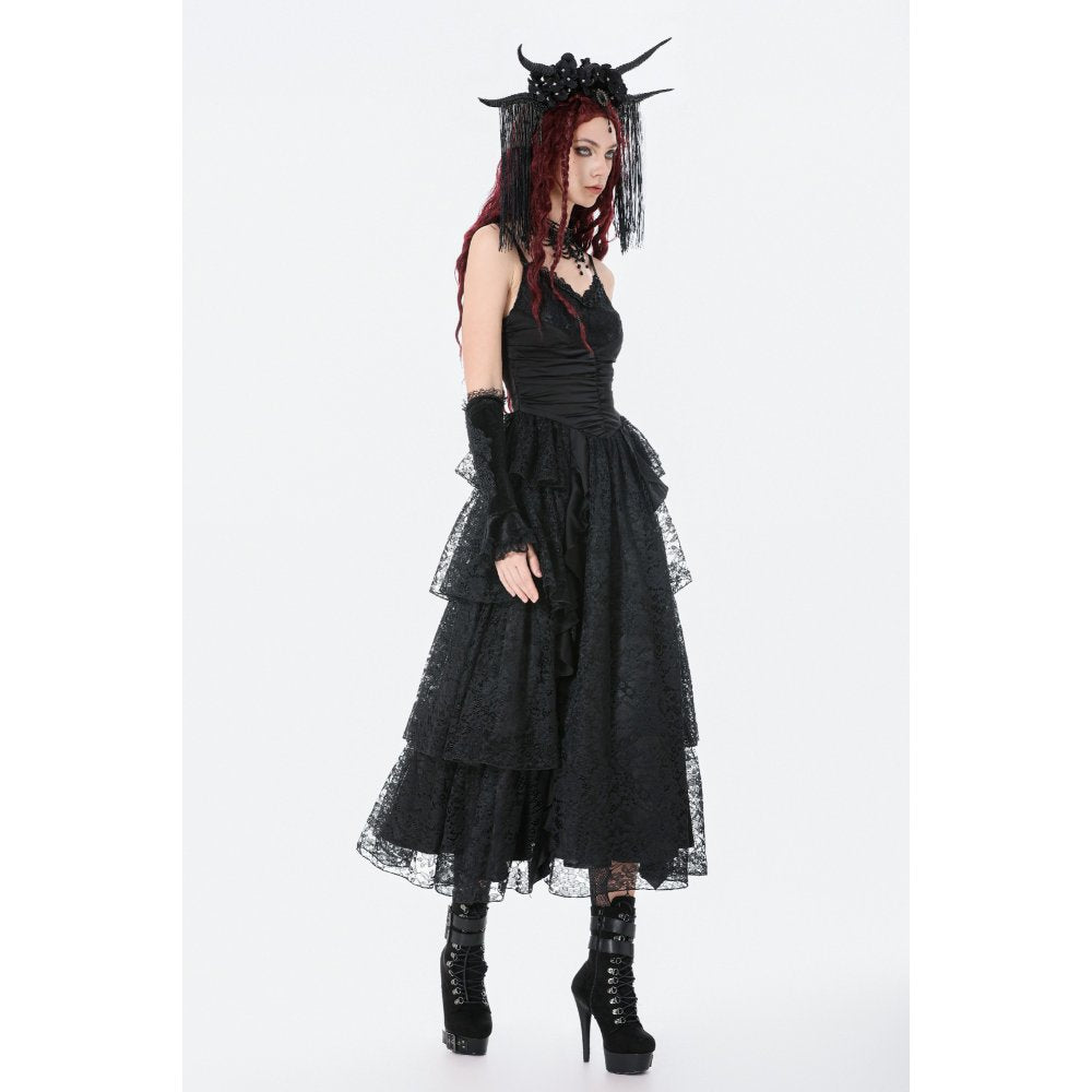 Dark in Love Gothic Dress Minerva Satin Lace UK 8-18 - QHA UK