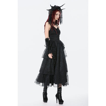 Dark in Love Gothic Dress Minerva Satin Lace UK 8-18 - QHA UK