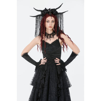 Dark in Love Gothic Dress Minerva Satin Lace UK 8-18 - QHA UK