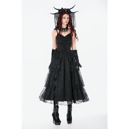 Dark in Love Gothic Dress Minerva Satin Lace UK 8-18 - QHA UK