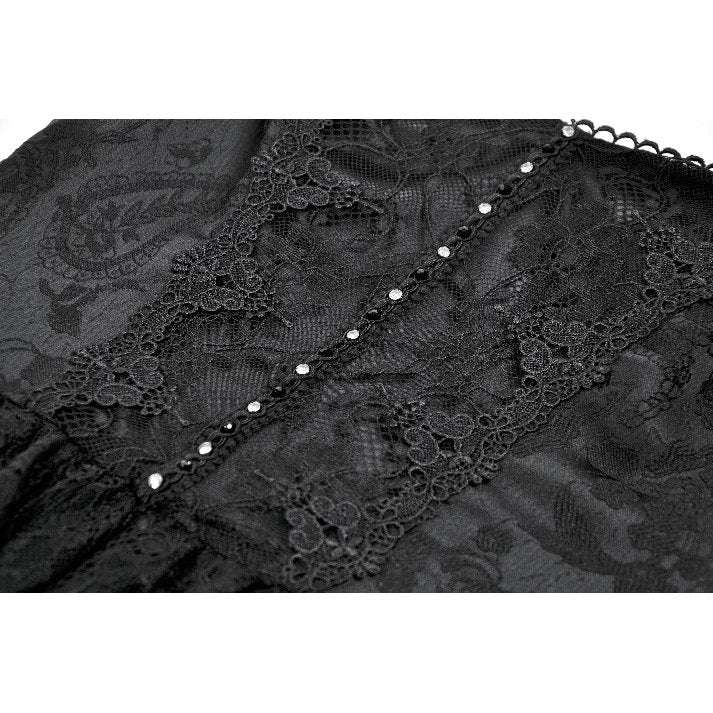 Dark in Love Gothic Dress Morgana Off-Shoulder Lace Hem UK 8-22 - QHA UK