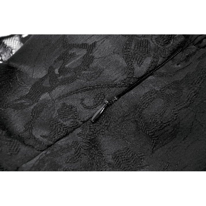 Dark in Love Gothic Dress Morgana Off-Shoulder Lace Hem UK 8-22 - QHA UK