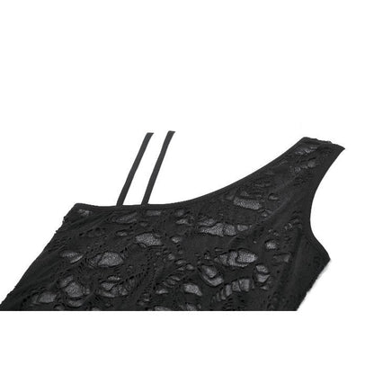 Dark in Love Women's Gothic Blouse Morrigan One-Shoulder Lace Top - QHA UK