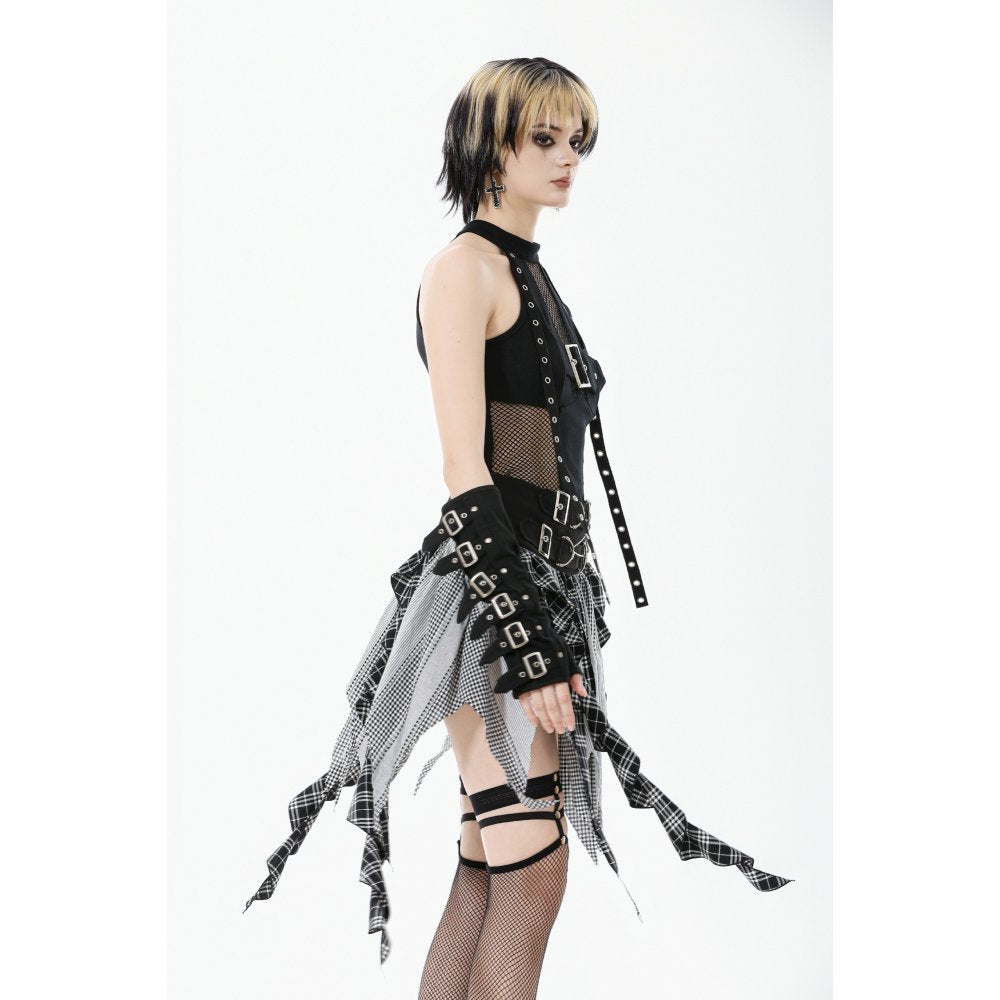 Dark in Love Punk Skirt Morrigan Patchwork UK 8-18 - QHA UK