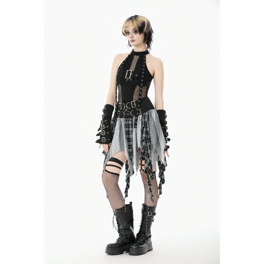 Dark in Love Punk Skirt Morrigan Patchwork UK 8-18 - QHA UK