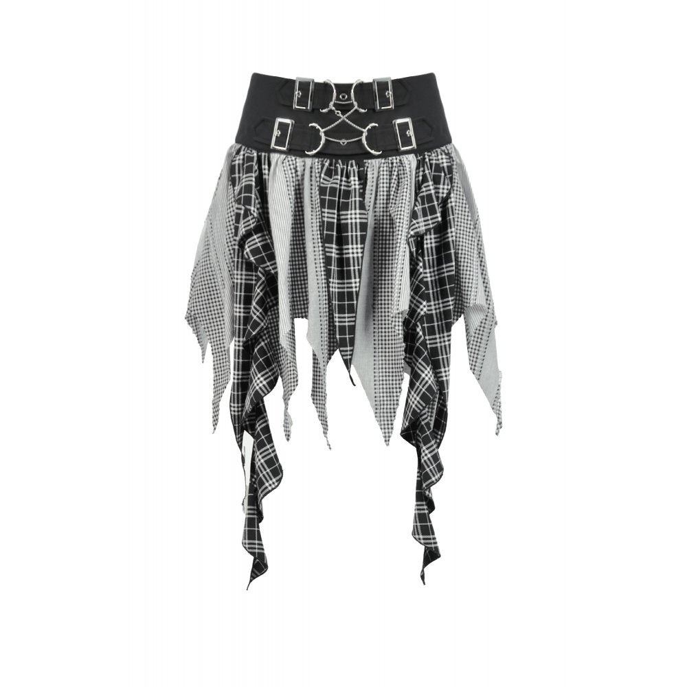 Dark in Love Punk Skirt Morrigan Patchwork UK 8-18 - QHA UK
