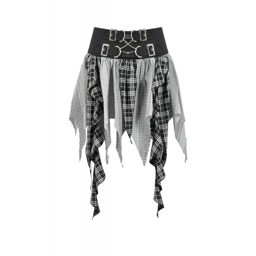Dark in Love Punk Skirt Morrigan Patchwork UK 8-18 - QHA UK