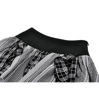 Dark in Love Punk Skirt Morrigan Patchwork UK 8-18 - QHA UK