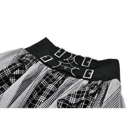 Dark in Love Punk Skirt Morrigan Patchwork UK 8-18 - QHA UK